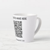 QR-code en aangepaste tekst Professional Modern Latte Mok (Rechterhoek)