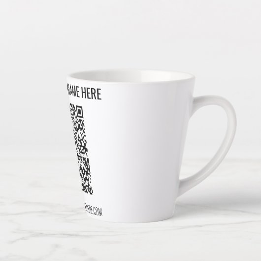 QR-code en aangepaste tekst Professional Modern Latte Mok (Rechts)