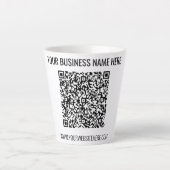 QR-code en aangepaste tekst Professional Modern Latte Mok (Voorkant)