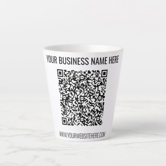 QR-code en aangepaste tekst Professional Modern Latte Mok (Voorkant)