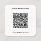 QR-code en aangepaste tekst professionele visiteka Vierkante Visitekaartje (Voorkant)