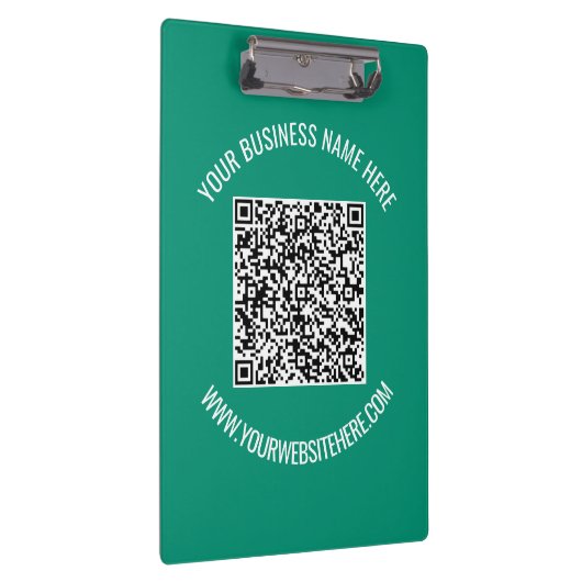 QR-code en aangepaste tekst promotioneel modern Klembord (Rechts)