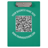 QR-code en aangepaste tekst promotioneel modern Klembord (Voorkant)