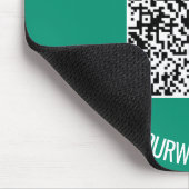 QR-code en aangepaste tekst promotioneel modern Muismat (Hoek)