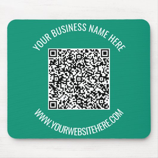 QR-code en aangepaste tekst promotioneel modern Muismat (Voorkant)