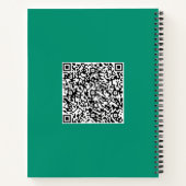 QR-code en aangepaste tekst promotioneel modern Notitieboek (Achterkant)