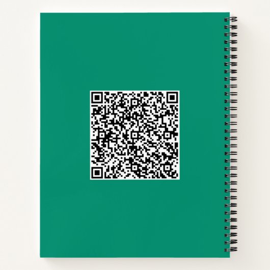 QR-code en aangepaste tekst promotioneel modern Notitieboek (Achterkant)