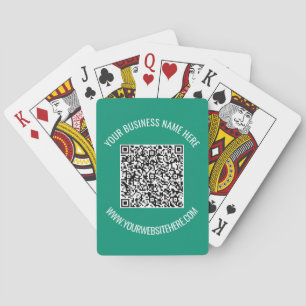 QR-code en aangepaste tekst promotioneel modern Pokerkaarten