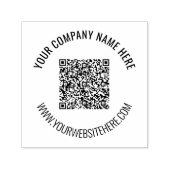 QR-code en aangepaste tekst ronde ontwerpstempel Zelfinktende Stempel (Design)