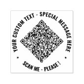 QR Code en Aangepaste Tekst Ronde Zelfinkkend Stem Zelfinktende Stempel (Design)