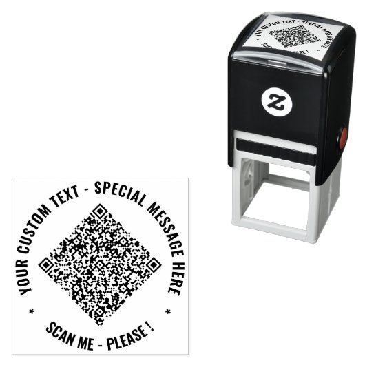 QR-code en aangepaste tekst ronde zelfinktampon Zelfinktende Stempel (In situ)