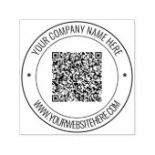 QR Code en Aangepaste Tekst Ronde Zelfstandige Ste Zelfinktende Stempel (Design)