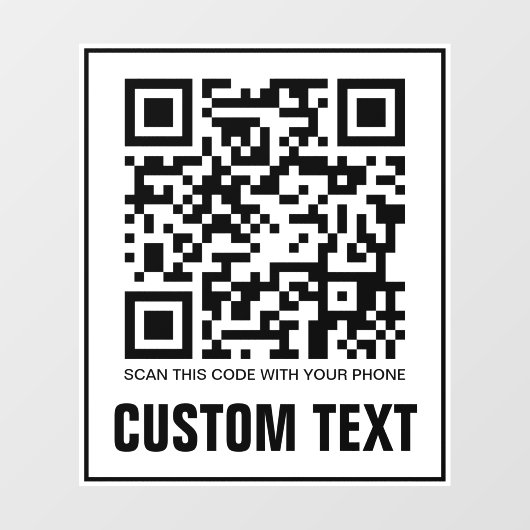 QR-code en aangepaste tekst scannen deze code Raamsticker (Vel)