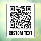 QR-code en aangepaste tekst scannen deze code Raamsticker (Vel 3)