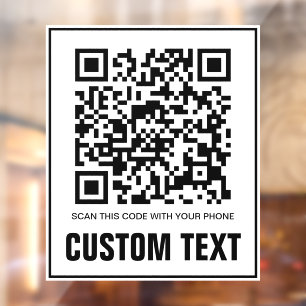 QR-code en aangepaste tekst scannen deze code Raamsticker