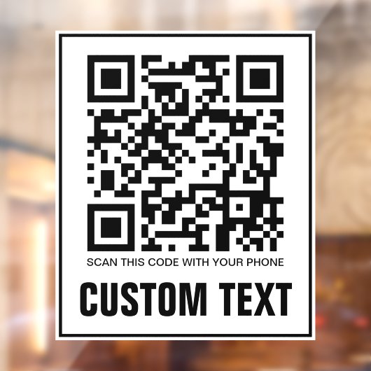 QR-code en aangepaste tekst scannen deze code Raamsticker (Vel 2)