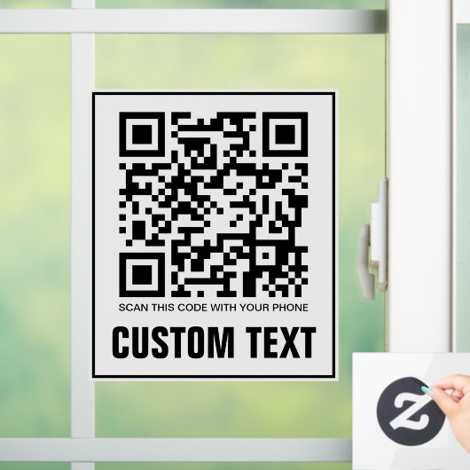 QR-code en aangepaste tekst scannen deze code Raamsticker (Huis)