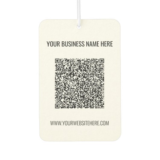 QR-code en aangepaste tekst sjabloon voor auto geu Luchtverfrisser (Voorkant)