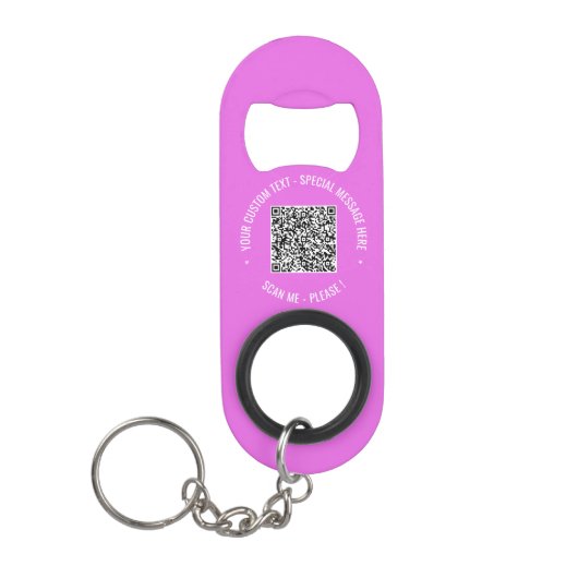 QR-code en aangepaste tekst Sleutelhanger flesopen Mini Flessenopener (Voorkant)