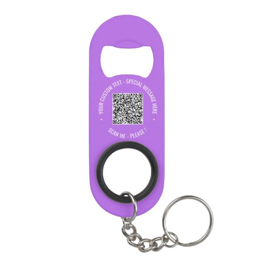 QR-code en aangepaste tekst Sleutelhanger flesopen Mini Flessenopener (Achterkant)