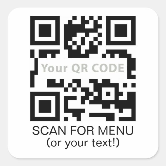 Qr Code en aangepaste tekst sticker (Voorkant)