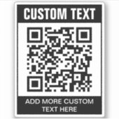 QR-code en aangepaste tekst-Sticker Sticker (Voorkant)