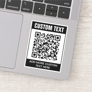 QR-code en aangepaste tekst-Sticker Sticker
