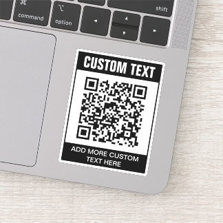 QR-code en aangepaste tekst-Sticker Sticker