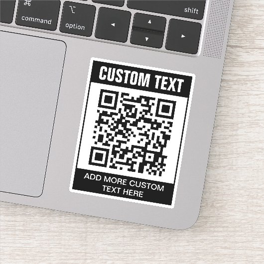 QR-code en aangepaste tekst-Sticker Sticker (Detail)