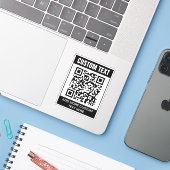 QR-code en aangepaste tekst-Sticker Sticker (Laptop met iPhone)