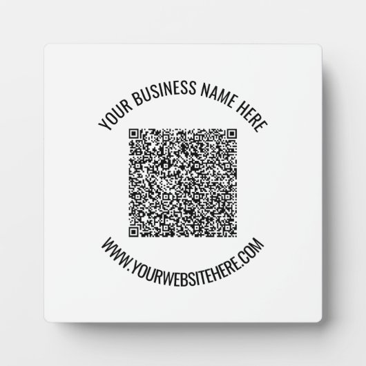 QR Code en Aangepaste Tekst Uw Bedrijfsplaat Fotoplaat (Voorkant)