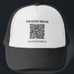 QR Code en Aangepaste Tekst Uw Business Trucker Ho Trucker Pet<br><div class="desc">Aangepaste lettertypen en kleuren - Ontwerp uw eigen gepersonaliseerde Trucker Hat met uw QR-code en naam Website of Aangepaste tekst Professioneel Ontwerp Bedrijfspromotie Bedrijf of Persoonlijk Grappig Pet / Petten Cadeau - Uw QR-code toevoegen - Afbeelding of Logo - Foto / en naam - Bedrijf / Website of E-mail of...</div>