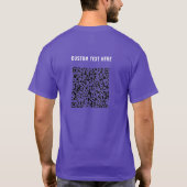 QR Code en aangepaste tekst Uw eigen ontwerp T-shi T-shirt (Achterkant)