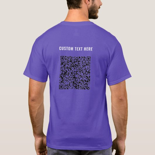 QR Code en aangepaste tekst Uw eigen ontwerp T-shi T-shirt (Achterkant)
