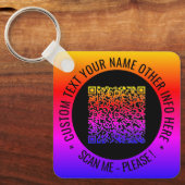 QR-code en aangepaste tekst Uw gepersonaliseerde S Sleutelhanger (Voorkant)