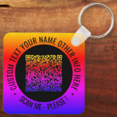 QR-code en aangepaste tekst Uw gepersonaliseerde S Sleutelhanger (Achterkant)