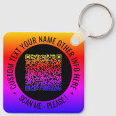 QR-code en aangepaste tekst Uw gepersonaliseerde S Sleutelhanger (Achterkant)