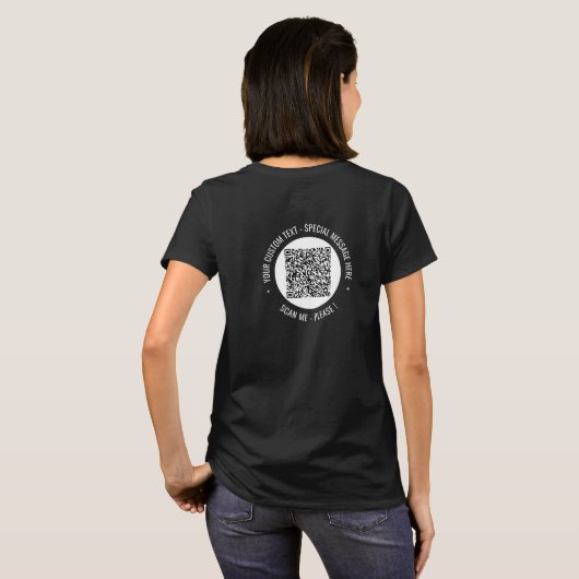 QR Code en aangepaste tekst Uw gepersonaliseerde T T-shirt (Achterkant volledig)