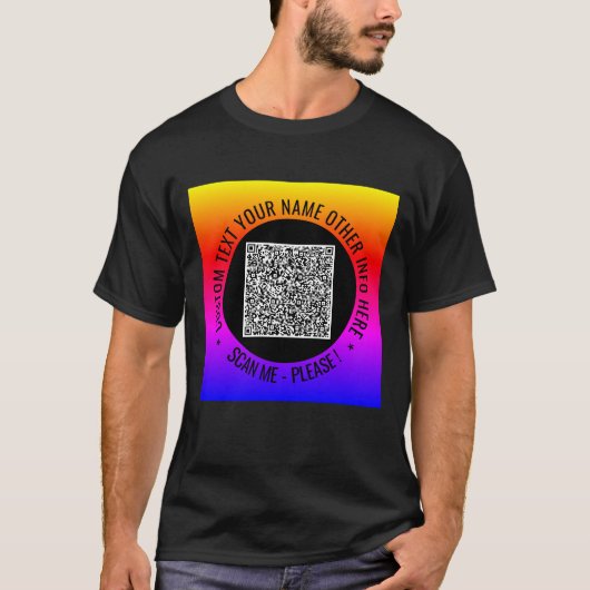QR Code en aangepaste tekst Uw gepersonaliseerde T T-shirt (Voorkant)