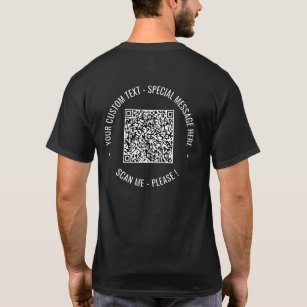 QR-code en aangepaste tekst Uw promotionele T-shir T-shirt