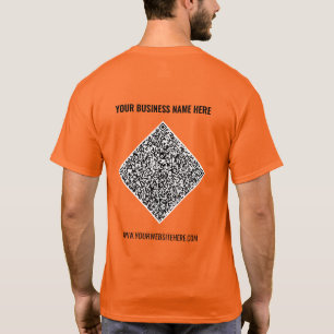 QR-code en aangepaste tekst uw zakelijke T-shirt