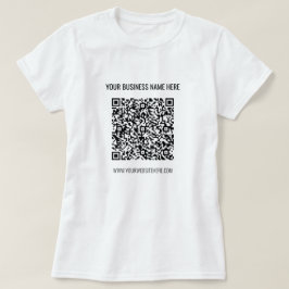 QR-code en aangepaste tekst uw zakelijke T-shirt c