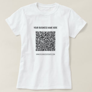 QR-code en aangepaste tekst uw zakelijke T-shirt c