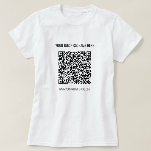 QR-code en aangepaste tekst uw zakelijke T-shirt c (Design voorkant)