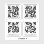 QR-code en aangepaste tekst vierkant vinylSticker Sticker (Vel)