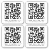 QR-code en aangepaste tekst vierkant vinylSticker Sticker (Voorkant)