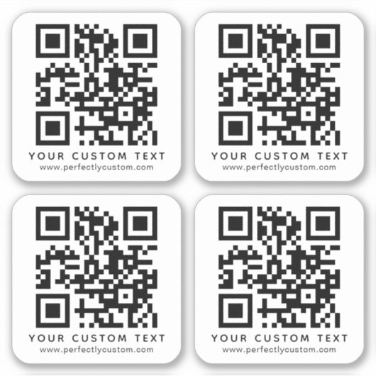 QR-code en aangepaste tekst vierkant vinylSticker Sticker (Voorkant)