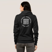 QR-code en aangepaste tekst voor je promotionele h Hoodie (Achterkant volledig)
