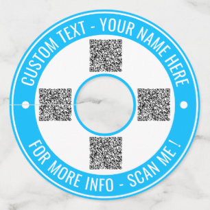 QR-code en aangepaste tekst wijnglas Label uw kleu