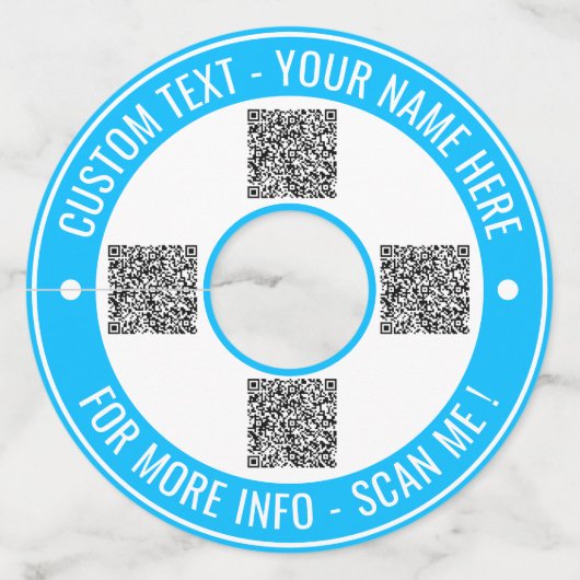 QR-code en aangepaste tekst wijnglas Label uw kleu (Achterkant)